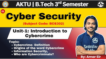 Cyber Security | L-1 | Cybercrime, Its Origin, Cybercriminal, Information Security | B.Tech 2nd Year