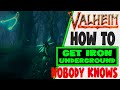Valheim tips  tricks how to get iron underground wishbone fast  no key  swamp guide iron location
