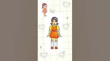 ⭕✖️ How to draw Squid Game DOLL / Easy Line Art - Million Ideas! #easy #draw #coloring #painting