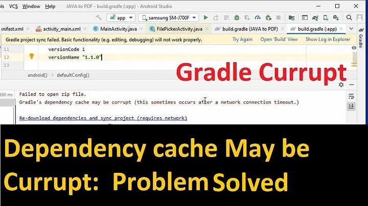 Gradle Dependency Cache may be Corrupt Android Studio | Gradle Dependency Problem Solved in 2021