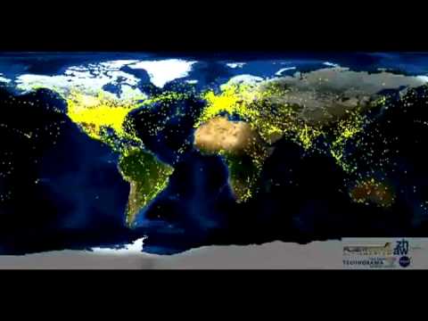 World Airline Traffic (24-Hour Time Lapse) AMAZING!!!