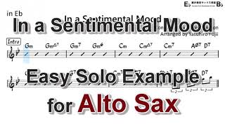 In a Sentimental Mood - Easy Solo Example for Alto Sax