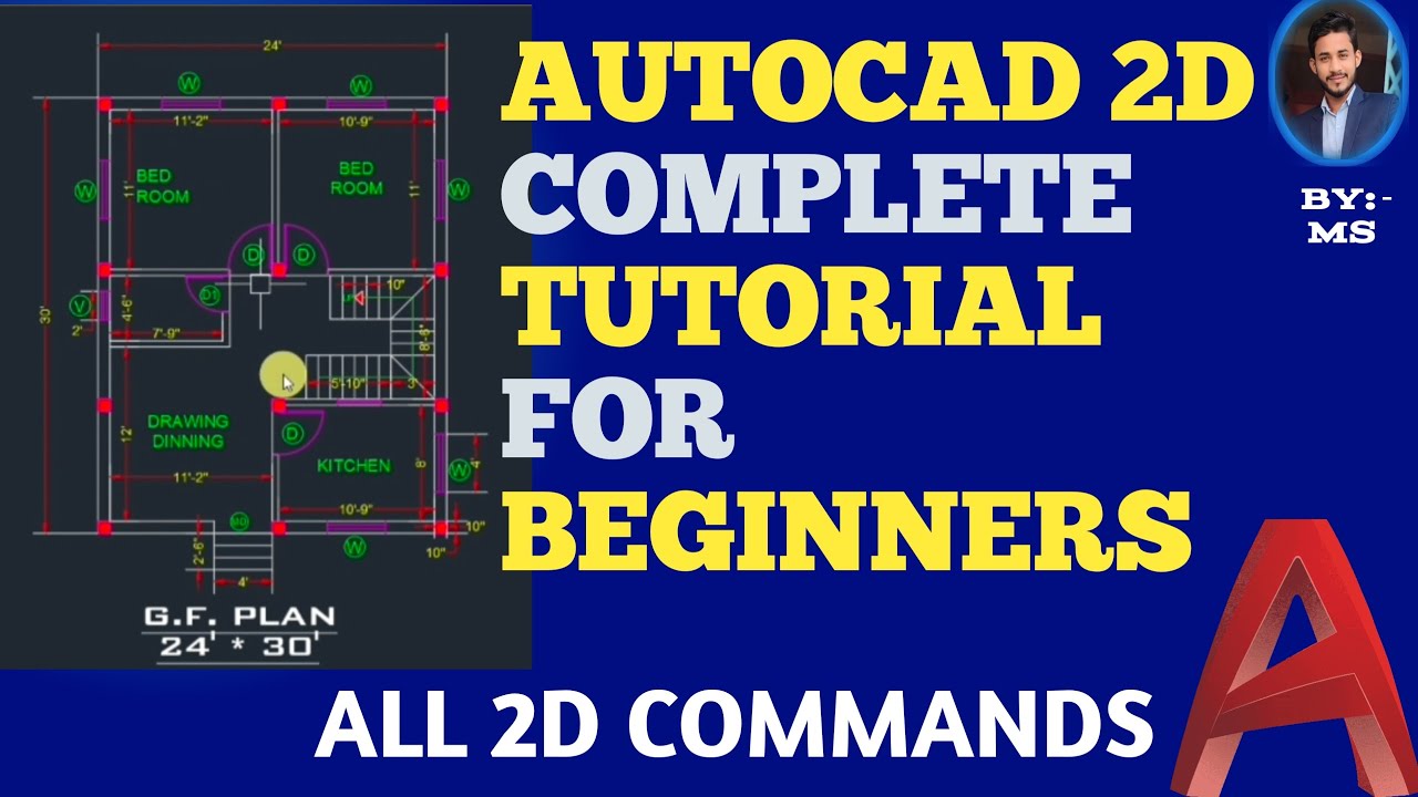 AutoCAD 2D Complete Tutorial for Beginners | All 2D Commands Explained ...