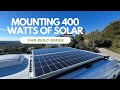 Mounting renogy solar panels on our diy van roof rack  van build series ep 4