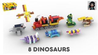 8 DINOSAURS 🦕🦖 Lego classic 10696 ideas How to build easy