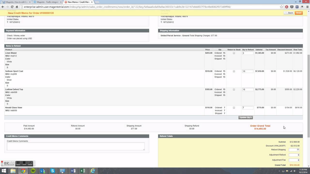 magento refund process - YouTube