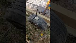 Filling Tires With Spray Foam for Mobile Enclosure