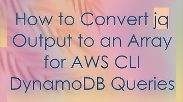 How to Convert jq Output to an Array for AWS CLI DynamoDB Queries