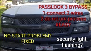 PASSKEY 3\/SECURITY  SYSTEM BYPASS! No start issue? CHEVY\/GMC 1500,2500,3500