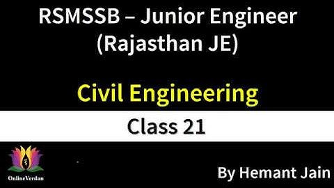 RSMSSB Rajasthan Junior Engineer Exam | Hydrology and Water Resources Engineering Class-21