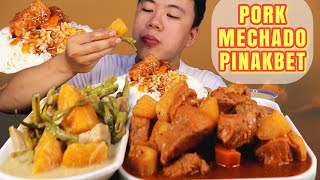 PORK MECHADO WITH PINAKBET MUKBANG | Pinoy Mukbang | Mukbang Philippines | Asmr Mukbang | Asmr Food