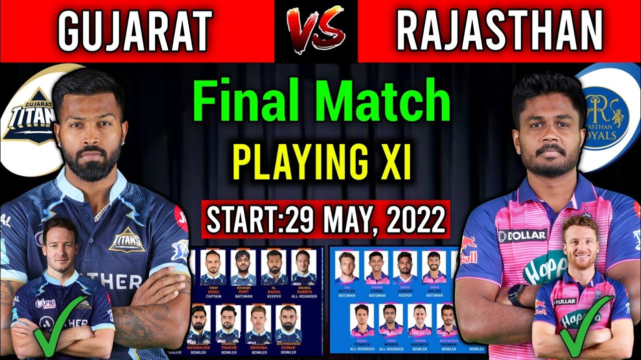 IPL 2022 Final Match | Gujarat Titans vs Rajasthan Royals Playing 11 | GT vs RR Match Playing 11