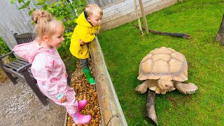 Gaby And Alex Feeding Animals On The Farm Zoo