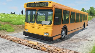 Buses vs Fallen Tree #2 - BeamNG.Drive | BeamNG Land TV