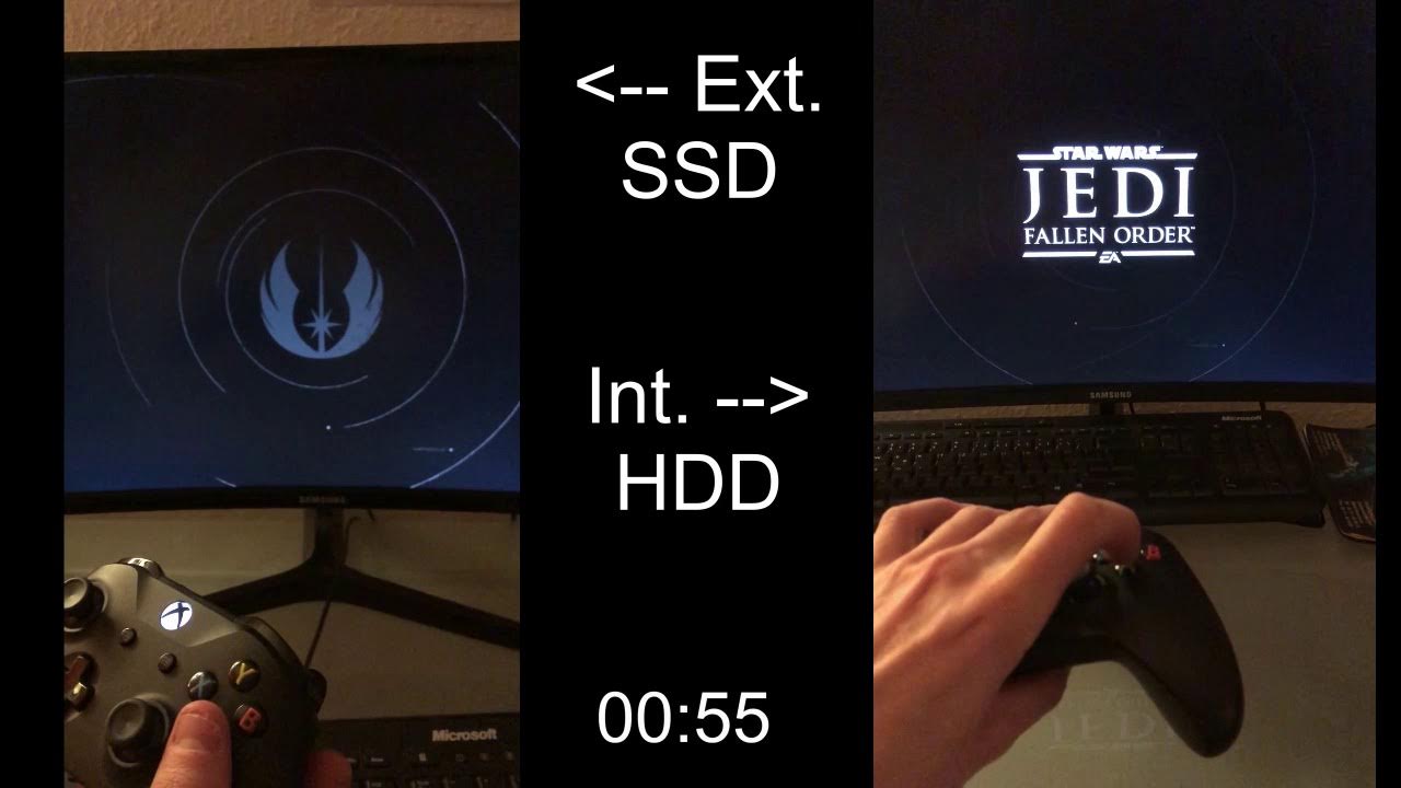 Xbox One X Internal HDD vs External SDD Star Wars Jedi Fallen Order