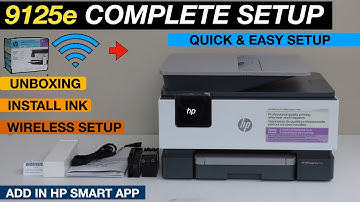 HP OfficeJet Pro 9125e Setup, Install Ink, Alignment, Wireless Setup, Copy & Scan Review.
