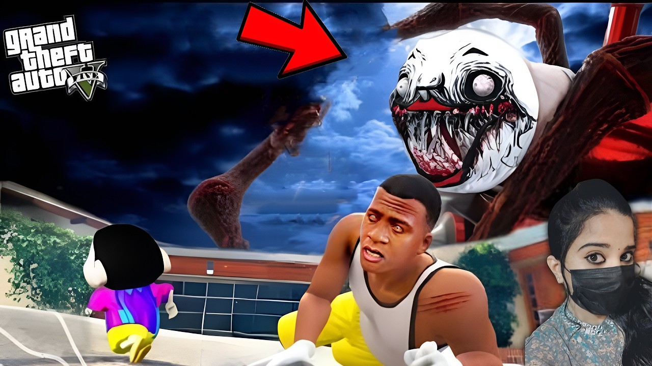Monster Train Destroyed Los Santos | Franklin Shinchan Stops Train In GTA 5