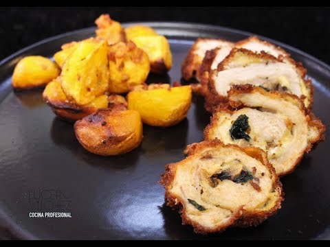 Video: Rollito De Pollo Con Champiñones Y Espinacas