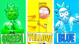 Using Only ONE COLOR in RICK and MORTY HIDE AND SEEK! (Fortnite Prop Hunt)