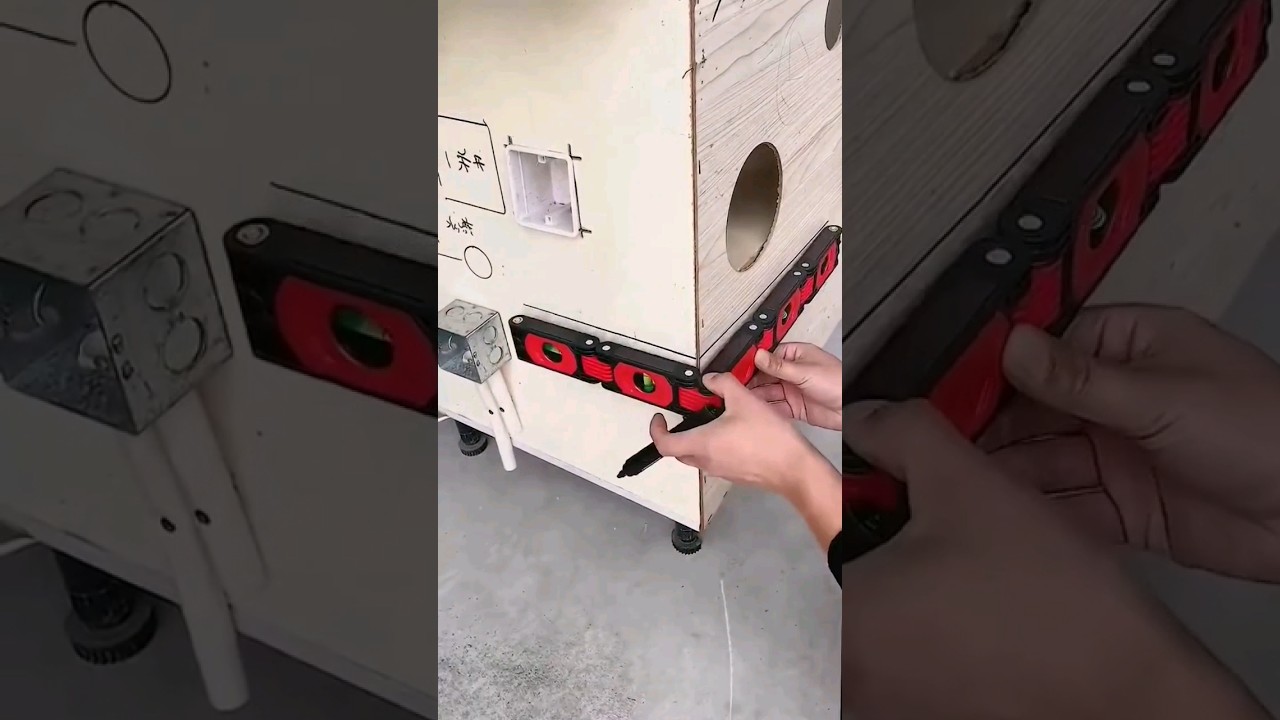 Foldable Lever Ruler Measuring Tool for Woodworking Construction