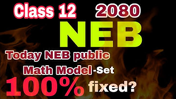 #neb basic math new model set | important math model set| 2080 |class 12
