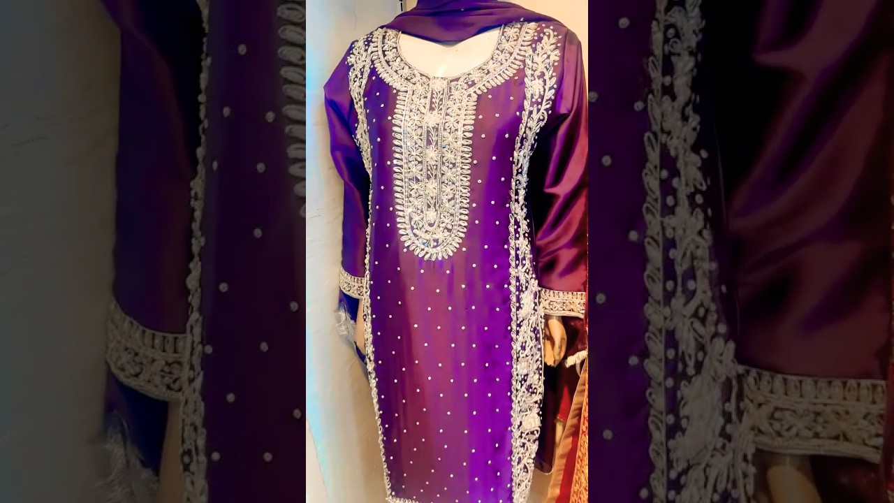 Stunning Purple Embroidered Suit | Pakistani/Indian Traditional Wear 