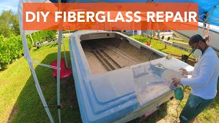 How to repair fiberglass  DIY PROJECT CHECKMATE SPEEDBOAT BUILD UPDATE #3