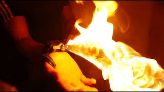 INSANE FLAMETHROWER In a Bracelet?!?!  Mini SPY Flamethrower IRL!!!