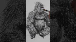 Drawing a Badass Gorilla / Intense Creative Art #Gorilladrawing #drawing #sketch