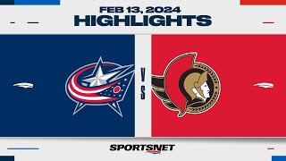 NHL Highlights | Blue Jackets vs. Senators - February 13, 2024