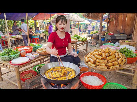 Timelapse - Making Fried Spring Rolls to Sell at the Rural Market