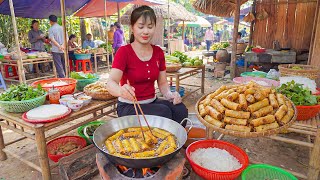 Timelapse - Making Fried Spring Rolls to Sell at the Rural Market