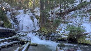 Little Zigzag Falls, Mt Hood, Oregon in 4k at 60fps (Relaxing Nature Background, Meditative Calming)