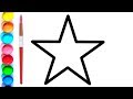 Glitter Star Drawing and Painting for kids & toddlers. How to draw a star | Kids Painting