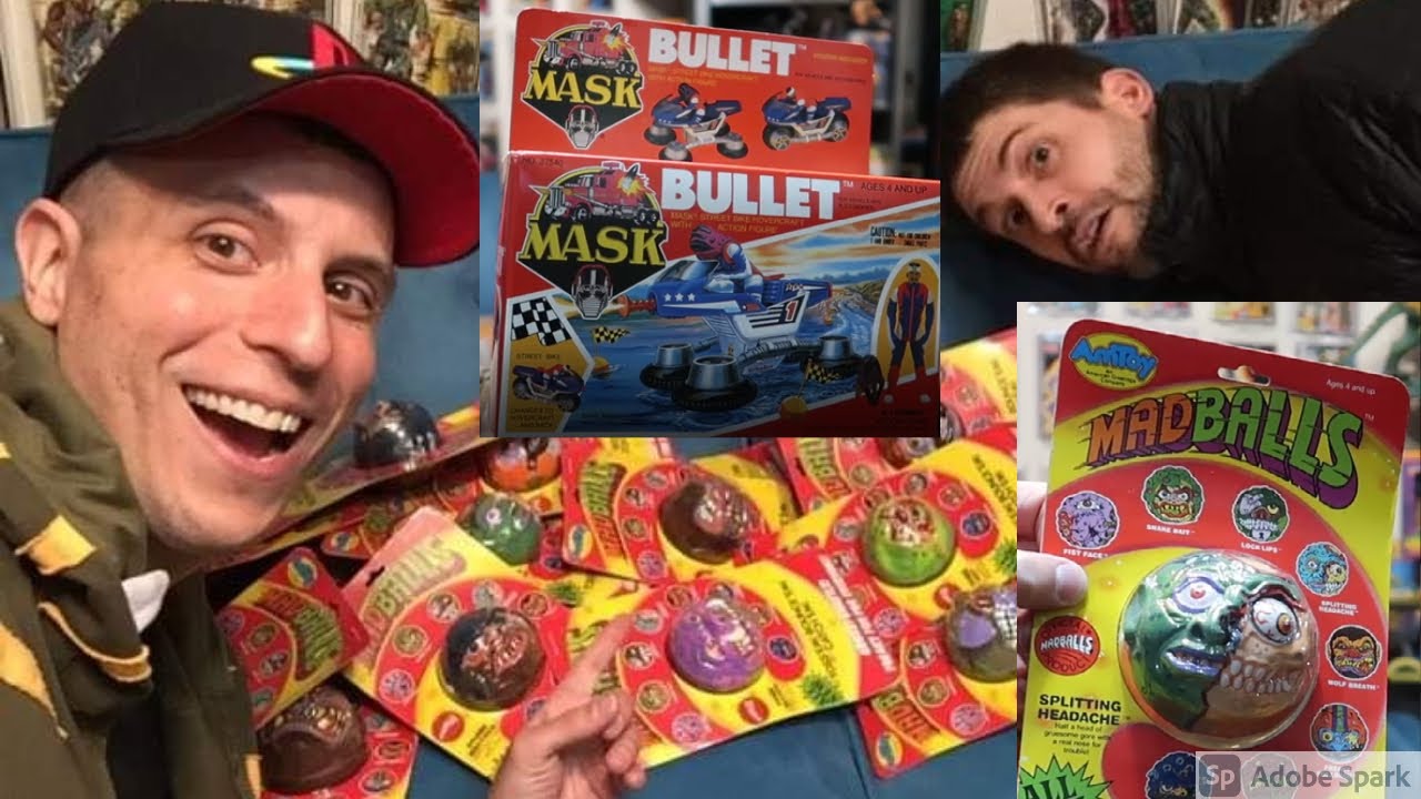 * Huge BOX of Vintage 80s TOYS:  MadBalls and MASK Kenner SEALED from Chile - RARE Action Figure