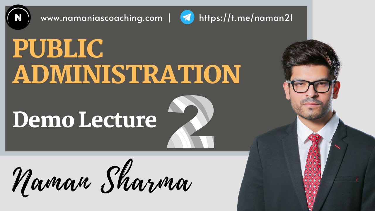 Public Administration - Optional Subject | Demo Lecture-2 | UPSC Mains ...