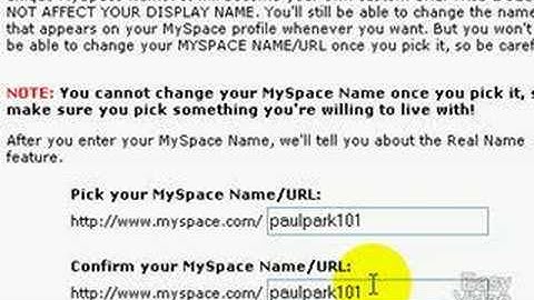 Myspace - How to Get Your URL