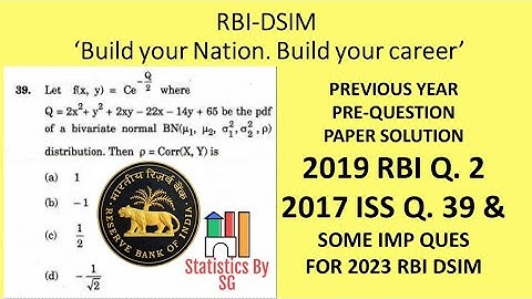 RBI DSIM PRE PAPER 2019 QUES 02 AND SOME MORE IMP QUESTION FOR UPCOMING EXAM #RBI-DSIM #iss