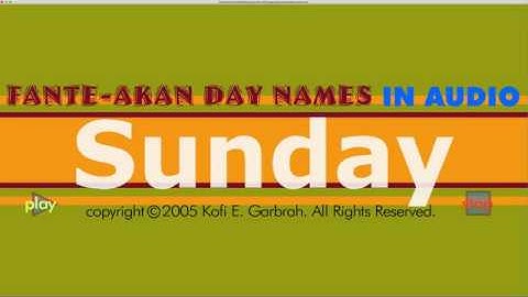 Fante-Akan Day Names
