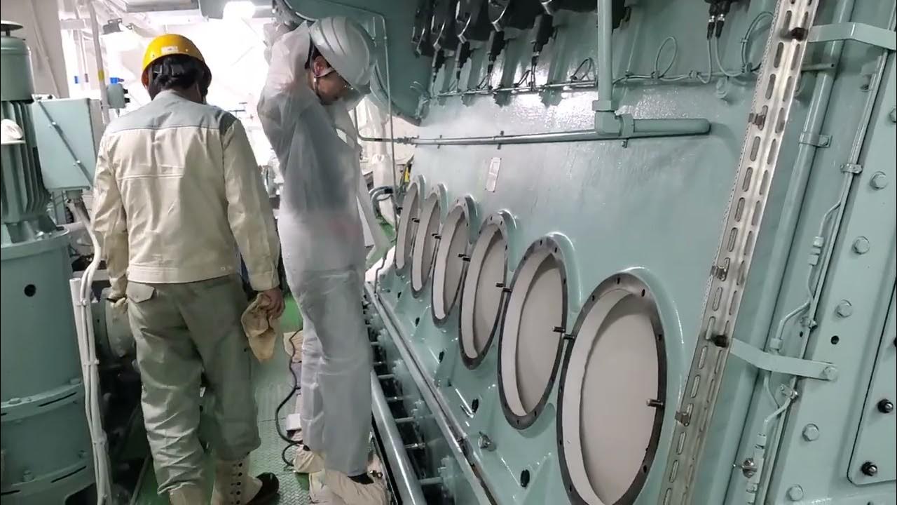 Crank shaft deflection test after 11hrs of sea trial of this new ship ship videos viral 