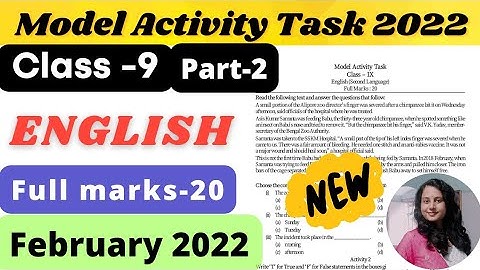 Class 9 English Model Activity Task February 2022 | Model Activity Task Class 9 February 2022lPart-2