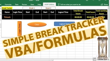 Excel Break Tracker, system login and logout time