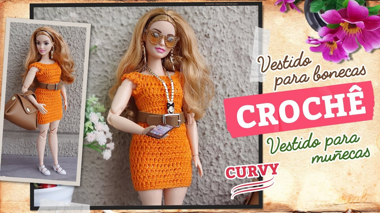 Vestido em crochê para Barbie Curvy 