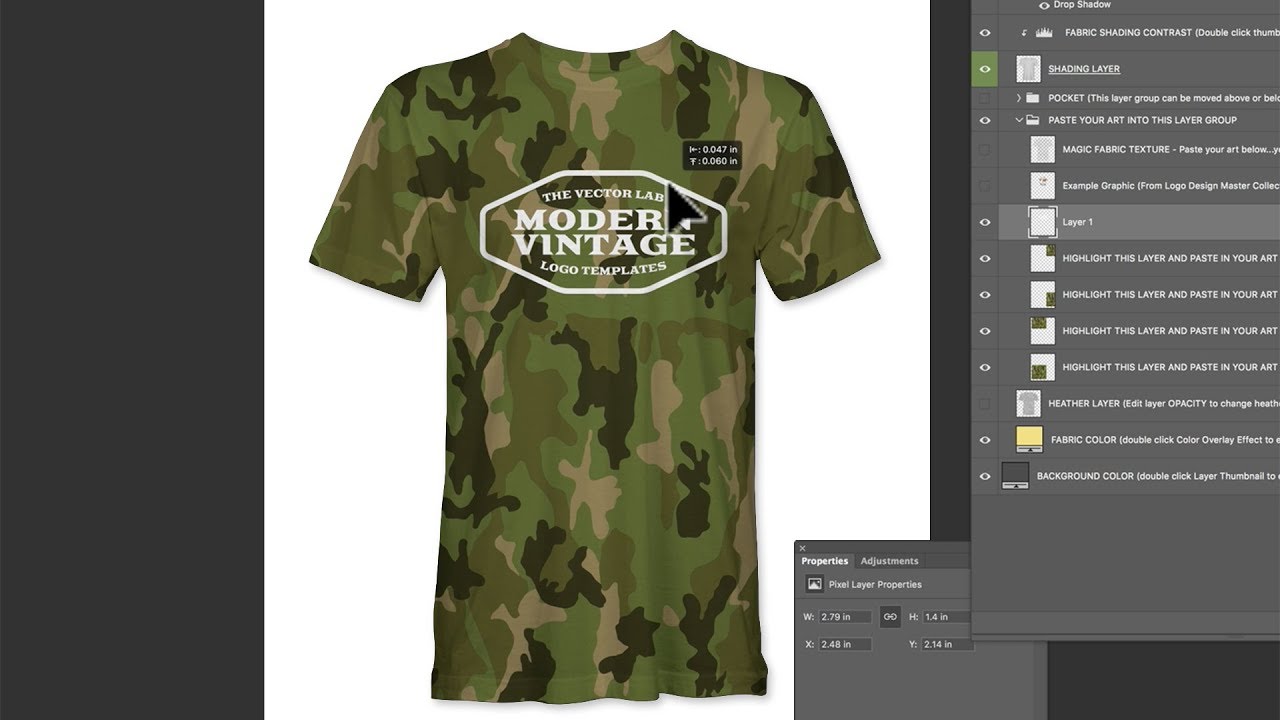 Camo Pattern T-Shirt Mockup - YouTube