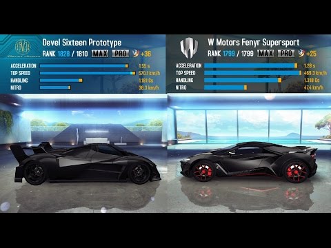 ASPHALT 8 AIRBORNE: Devel Sixteen Prototype VS Fenyr Supersport (DUBAI SUPERCAR)