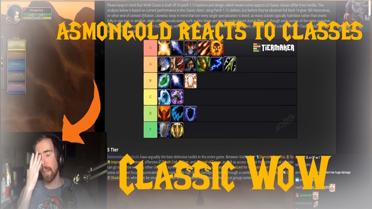 Asmongold Reacts to classes in Classic WoW