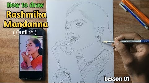 How to Draw Rashmika Mandanna | Portrait drawing tutorial | Lesson 1 (OUTLINE)