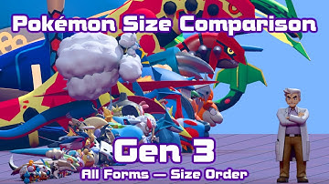 Pokemon Size Comparison - Gen 3 - All Forms - Size Order
