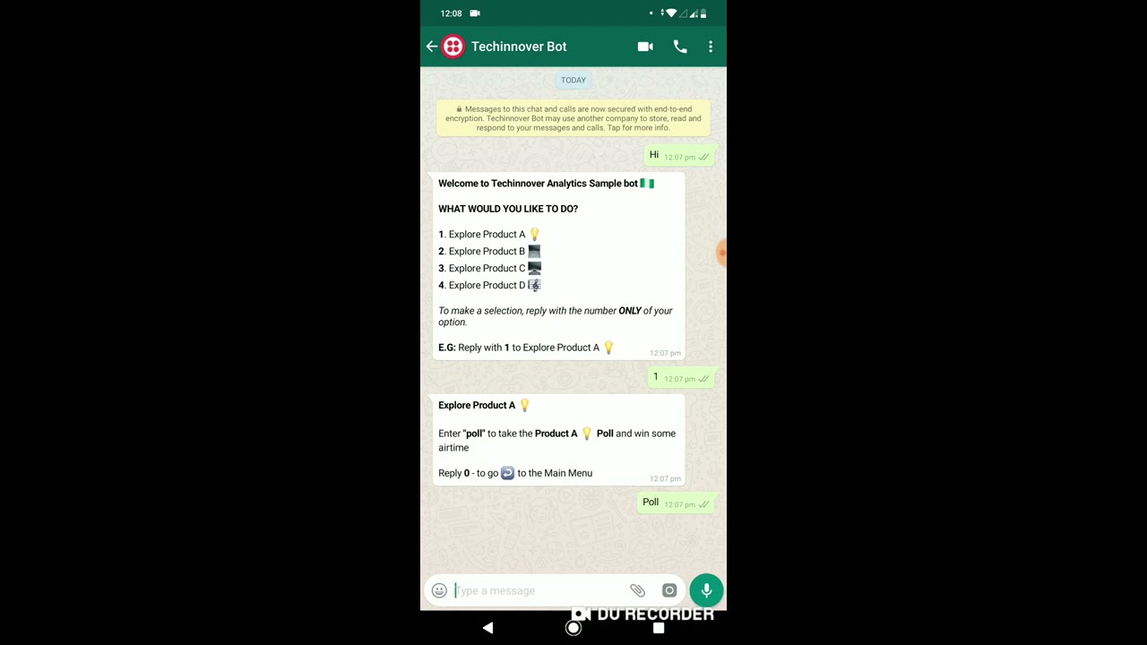 Watch in Full Screen) Techinnover WhatsApp Bot - Survey taking DEMO -  YouTube