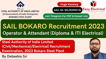 SAIL Bokaro Recruitment I Electrical Diploma & ITI Students I 40+ Vacancy